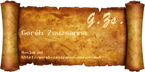 Geréb Zsuzsanna névjegykártya